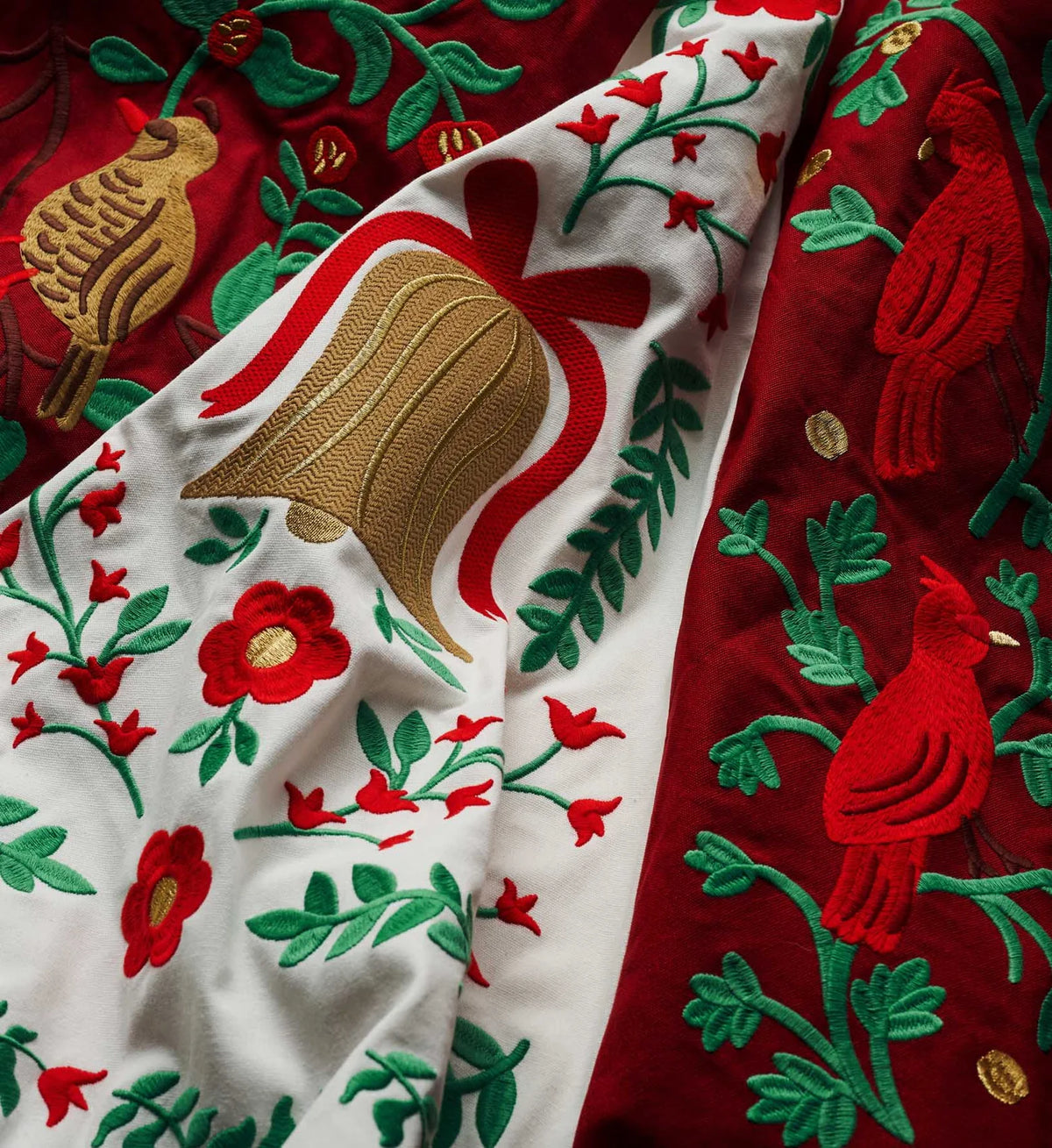 Christmastide Embroidered Tree Skirt