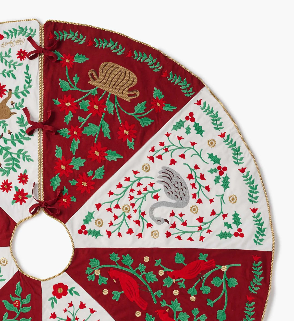 Christmastide Embroidered Tree Skirt