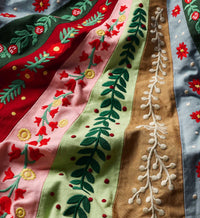 Holly Jolly Embroidered Tree Skirt