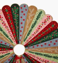 Holly Jolly Embroidered Tree Skirt