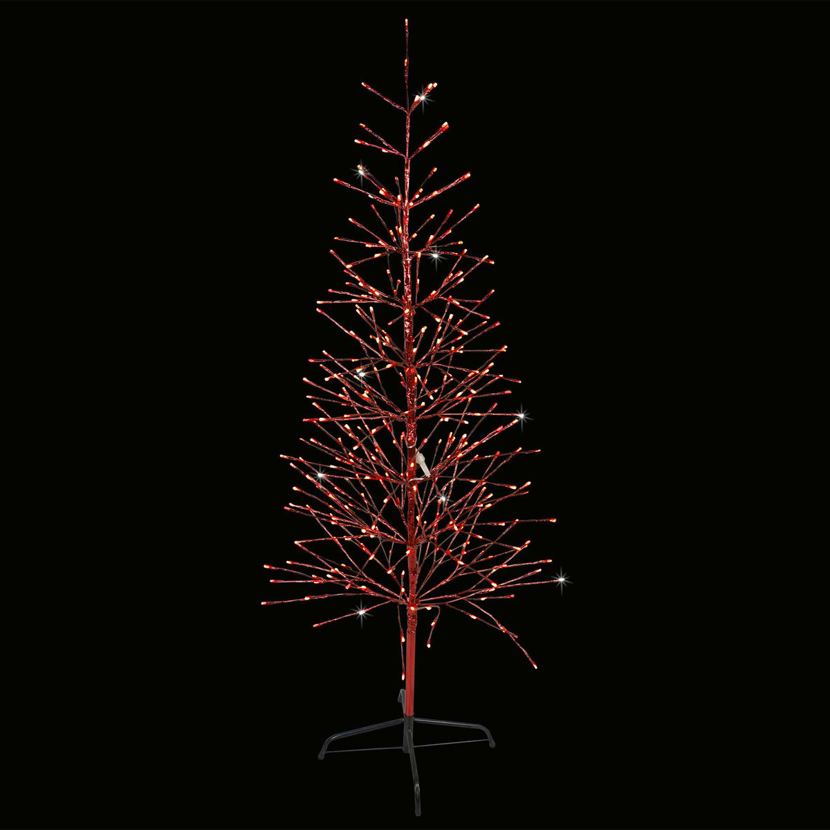 Red Twinkle Twig Tree with Green LED Lights