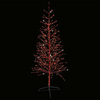 Red Twinkle Twig Tree with Green LED Lights