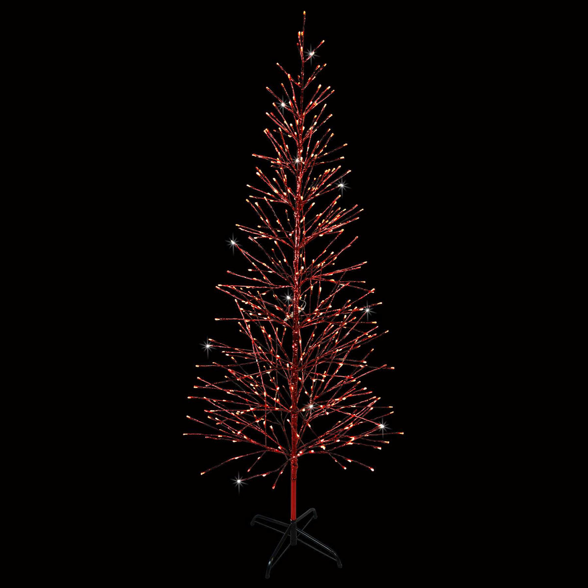 Red Twinkle Twig Tree with Green LED Lights