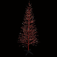 Red Twinkle Twig Tree with Green LED Lights