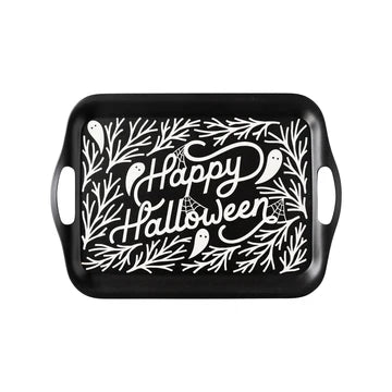 Halloween Typographic Bamboo Tray