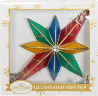 12" Multicolored Capiz Bethlehem Star Tree Topper with Gem