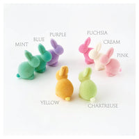 Flocked Pastel Sitting Bunny Large, Assorted