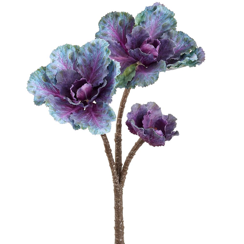 13" Green/Purple Ornamental Cabbage Plant Pick