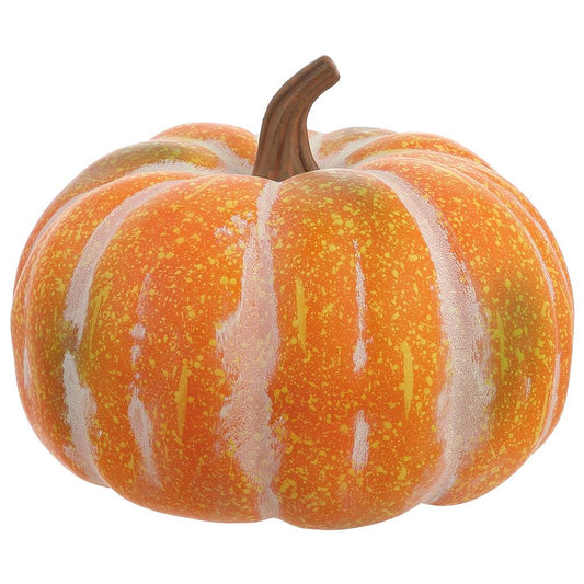11"Hx13"D Pumpkin, Orange/Green