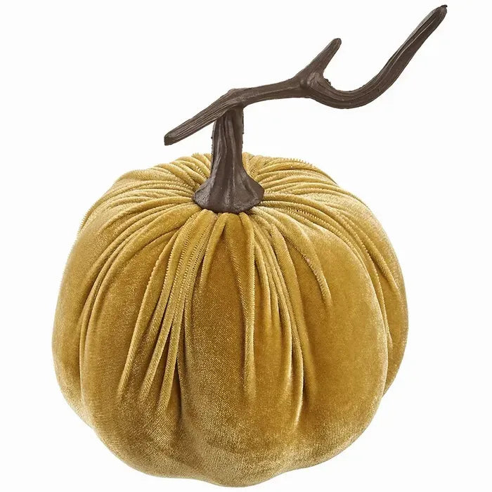 8.5" Amber Velvet Pumpkin