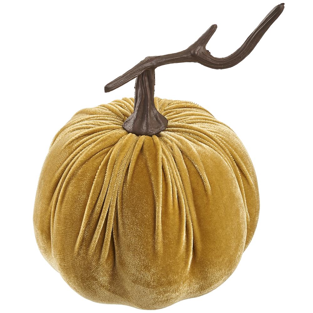 9.5" Amber Velvet Pumpkin