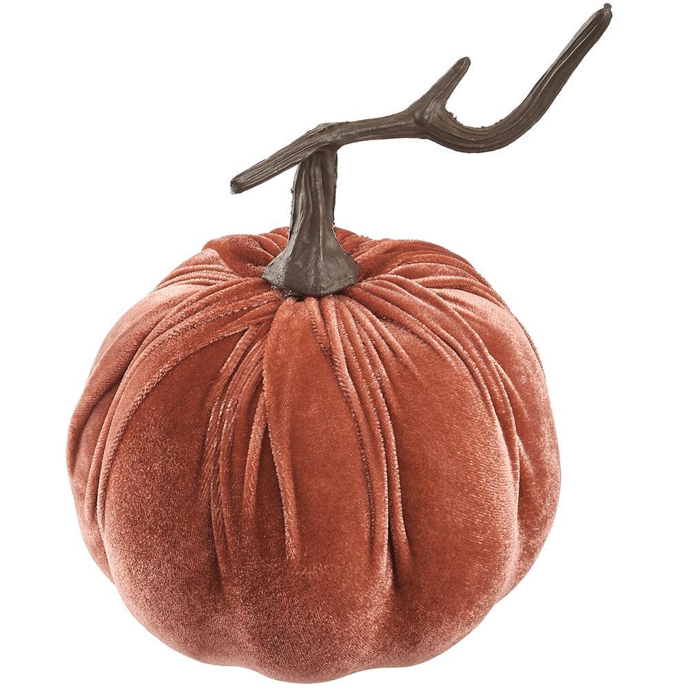 8.5" Cinnamon Velvet Pumpkin