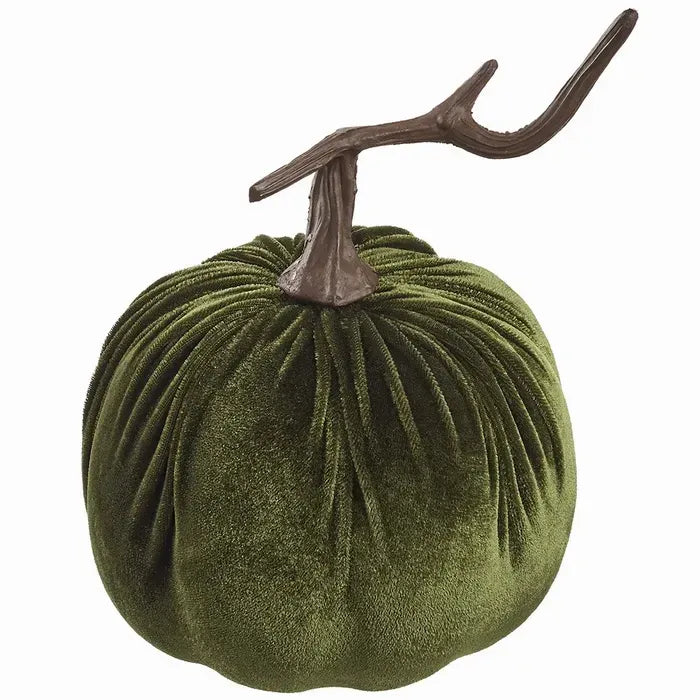 8.5" Green Velvet Pumpkin