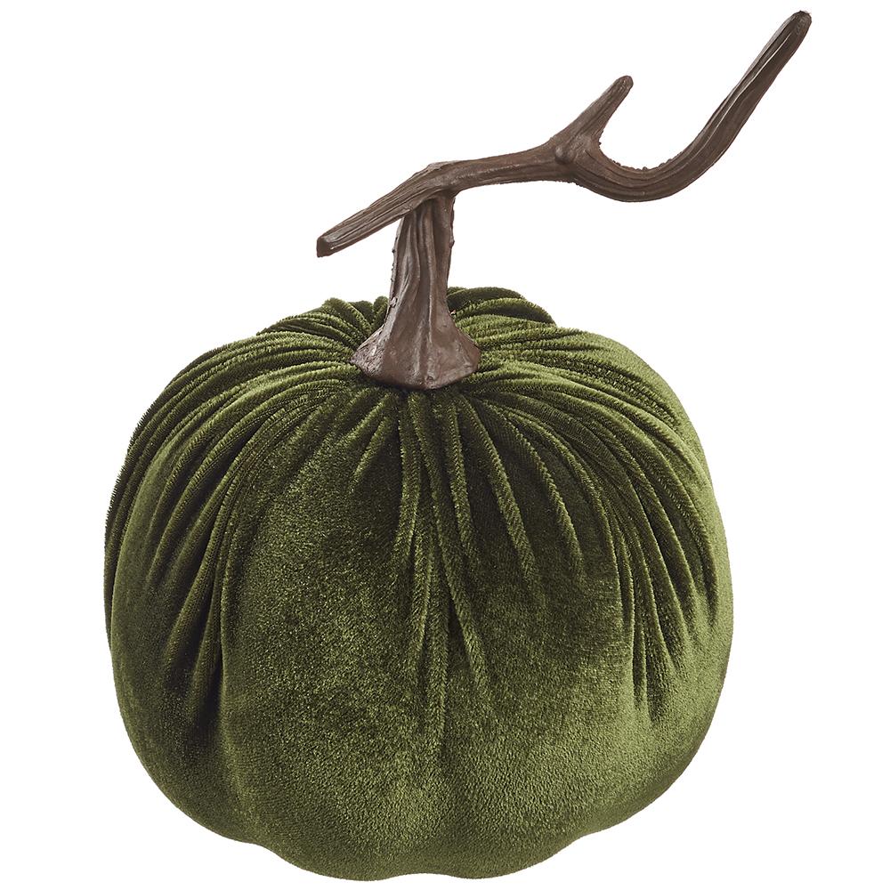 9.5" Green Velvet Pumpkin