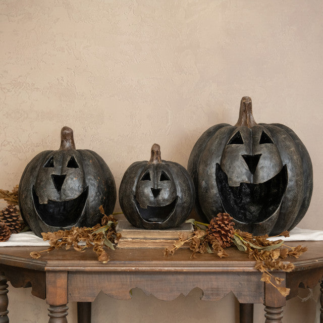 8" Black Pumpkin with Big Mouth