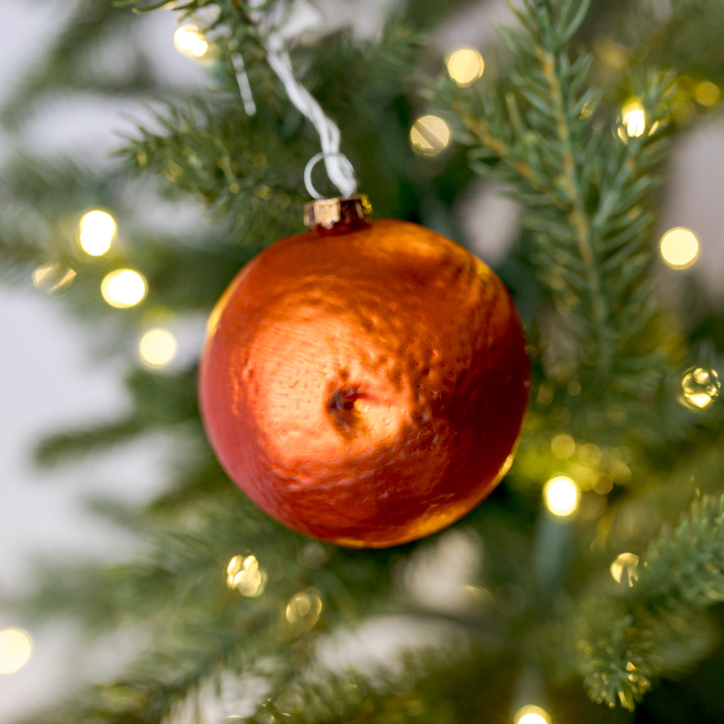 3.5" Orange Slice Glass Ornament