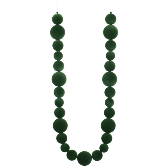 6' Flocked Green Ball Garland
