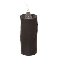 6" Prelit Black Wood Candle