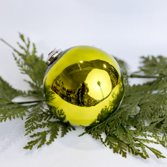 5" Citrine / Green Vintage Glass Ornament (CLR)