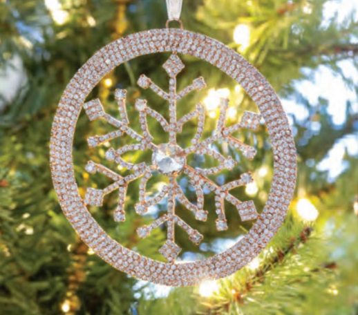 Rose Gold Snowflake Wreath Ornament