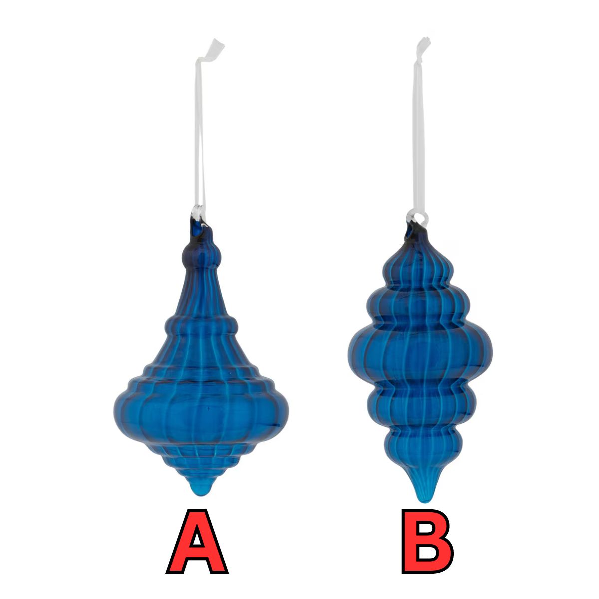 Blue Chinese Lantern Glass Ornament Assorted - Thumbnail 4