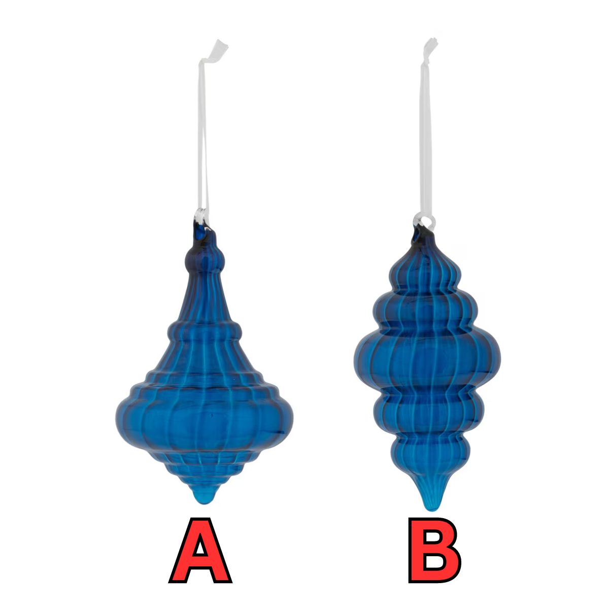 Blue Chinese Lantern Glass Ornament Assorted