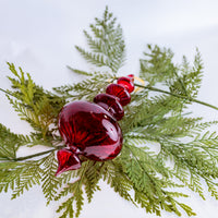 8-10" Ruby Swirl Finial Glass Ornament Assorted