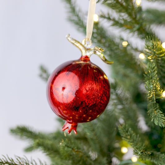 Red Pomegranate Glass Ornament