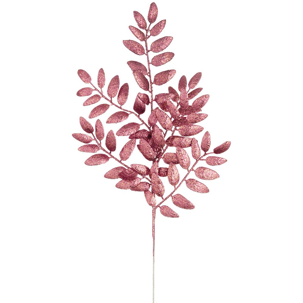 21.5" Glittered Honey Locust Leaf Spray Mauve