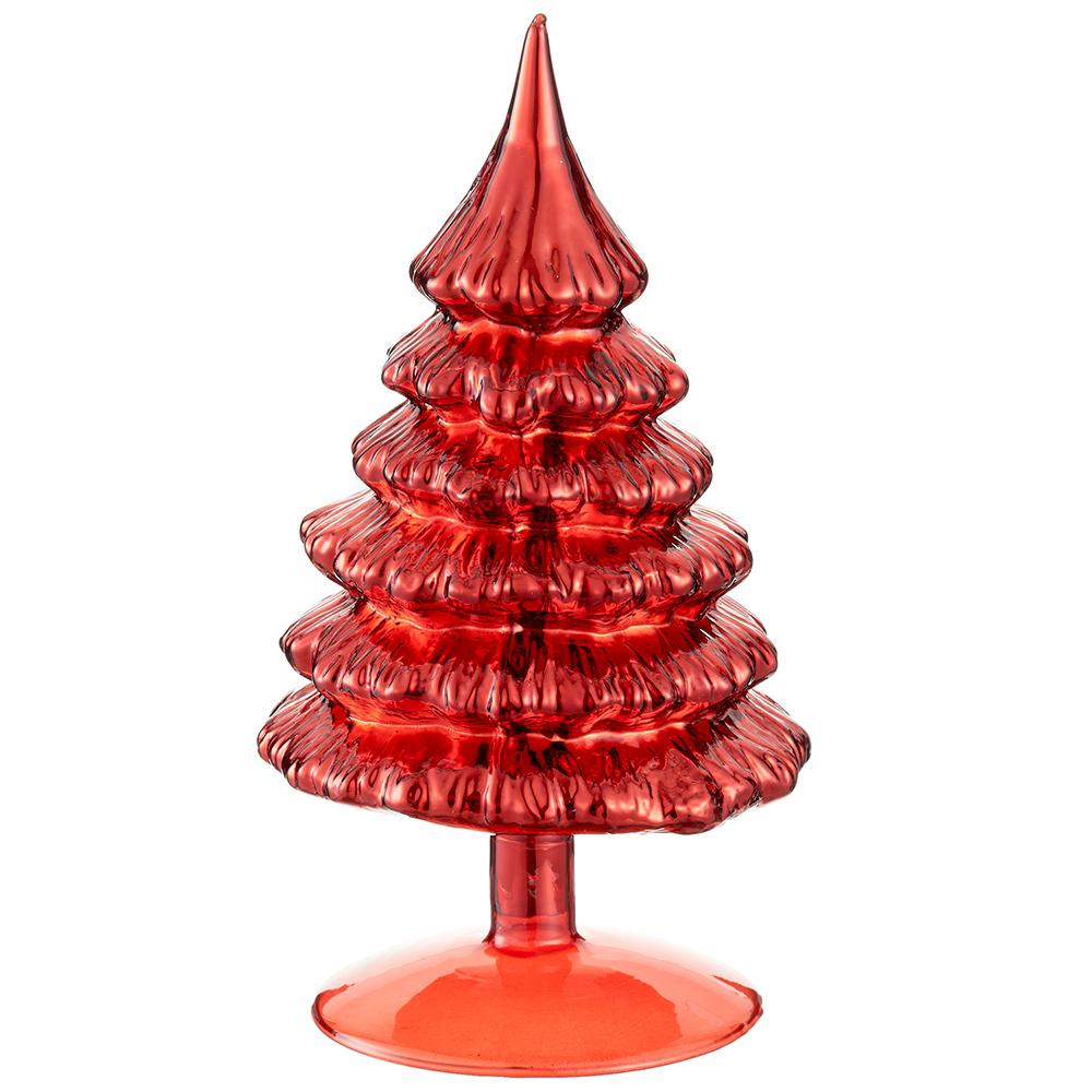 8" Red Fat Tree Glass