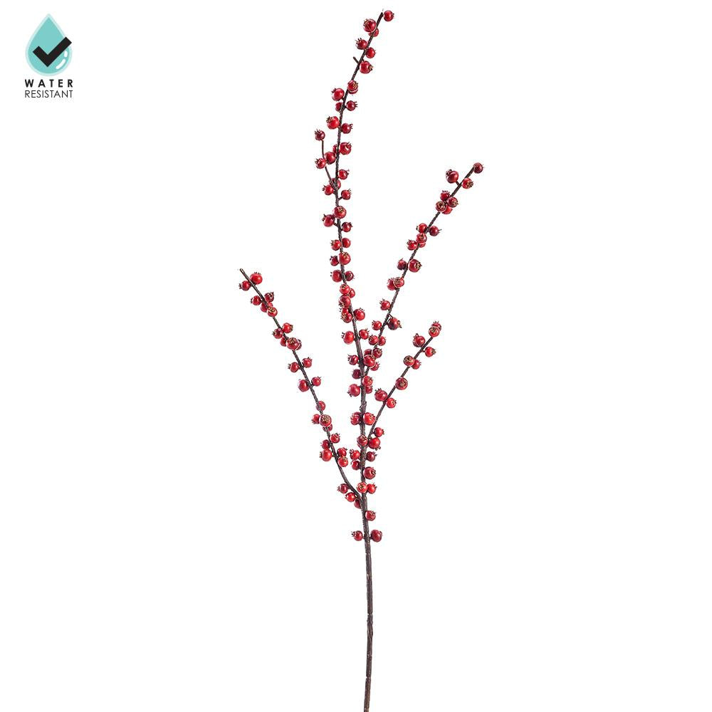 28" Water-Resistant Plastic Naked Berry Spray, Red
