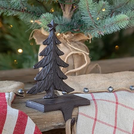 Iron Christmas Tree Stocking Holder