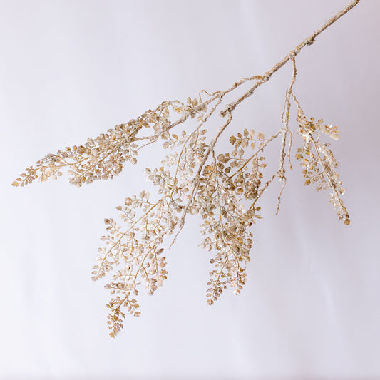 33" Champagne Gold Leaf Fern Branch