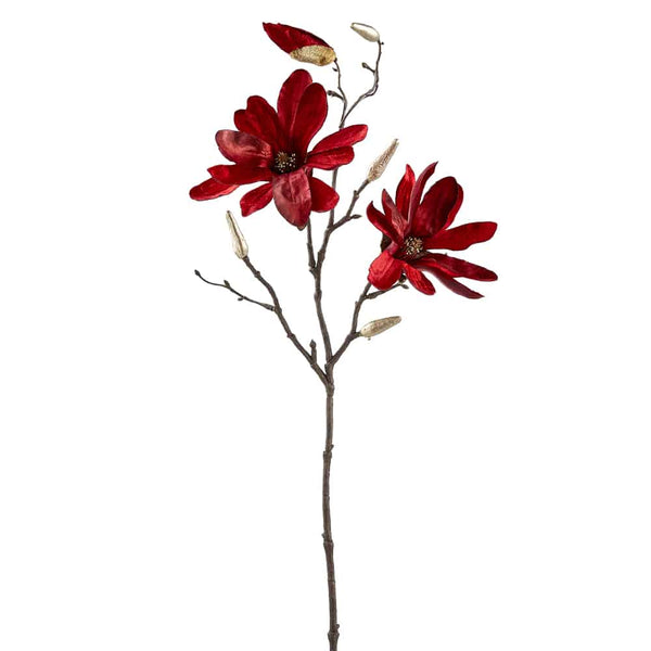 26" Velvet Red Magnolia Spray