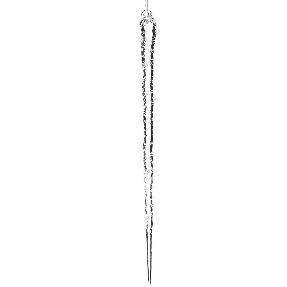 13" Straight Clear Glass Icicle