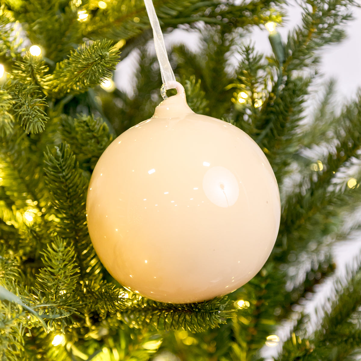 5" Beige Sand Glass Ornament