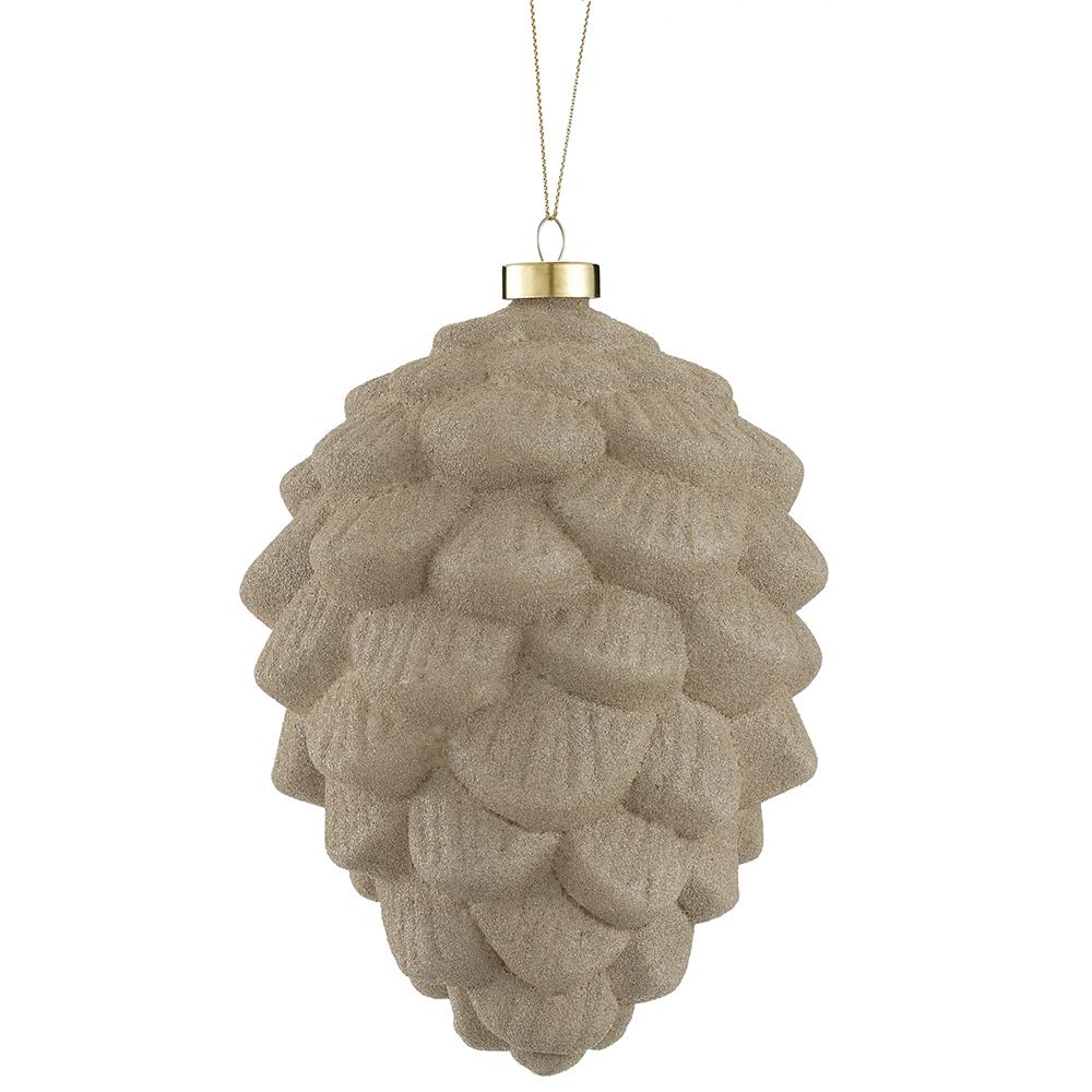 8" Beige Pinecone Glass