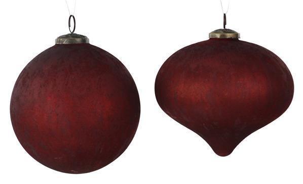 Red Mercury Ball/Onion Glass Ornament Assorted