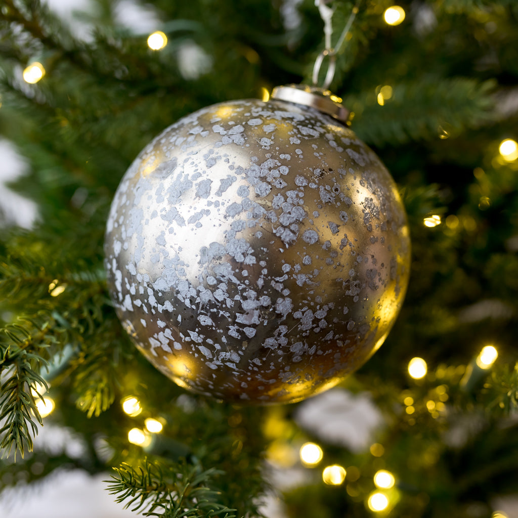 5" Mercury Speckled Glass Ornament