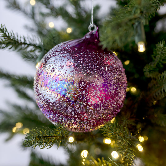 4.5" Iridescent Purple Glass Ornament