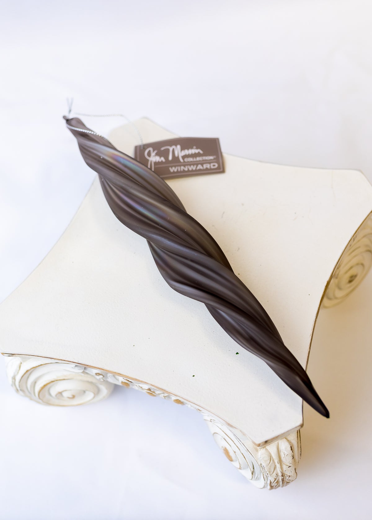 12" Irridescent Grey Icicle Glass Box of 3 (CLR)