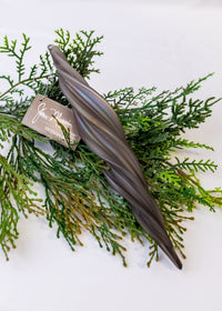 12" Irridescent Grey Icicle Glass Box of 3 (CLR)