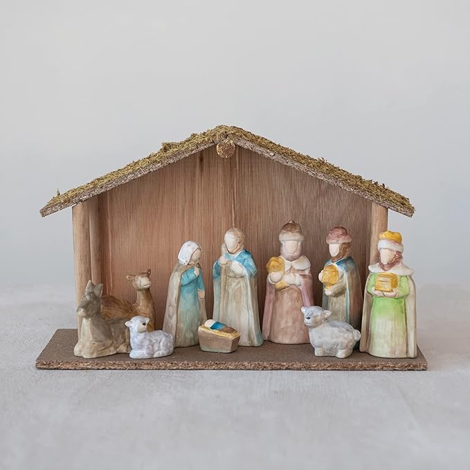 13" Nativity With Creche,  Set of 11