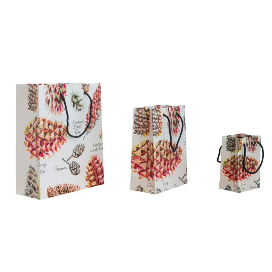 Evergreen Holiday Paper Gift Bag set of 3