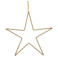 20" Beaded Gold Star Metal Ornament