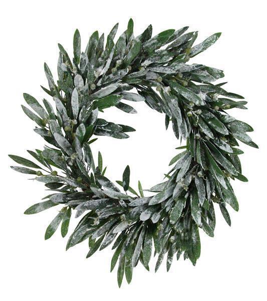 26" Laurel Wreath with Snow