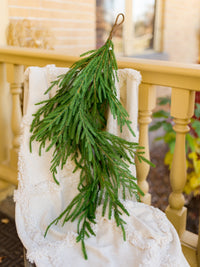 36" Real Touch Cypress Door Swag, Green