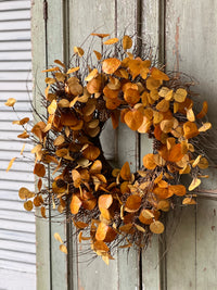 26" Mustard Penny Leaf Wreath