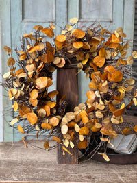 26" Mustard Penny Leaf Wreath