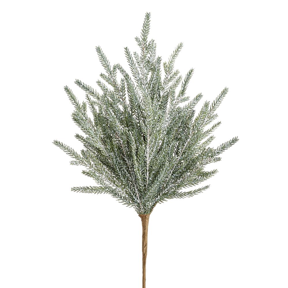 18" Green Cypress With Snow Spray